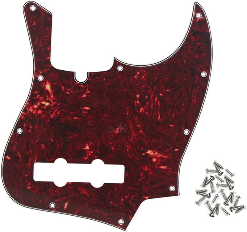 ROZILO Vintage Tortoise Jazz Bass Pickguard 10 Hole Guitar Pickguard for 4 String Fender Jazz Bass Modern Style - Image 1